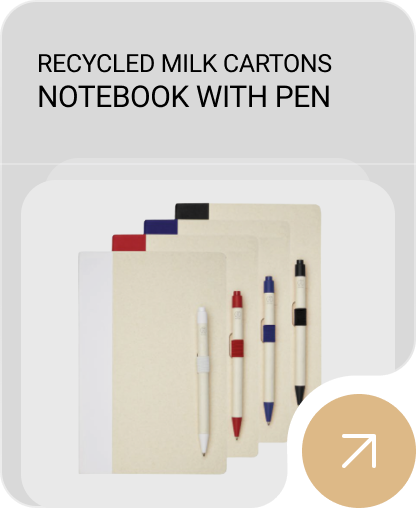 RECYCLED MILK CARTONS  NOTEBOOK WITH PEN