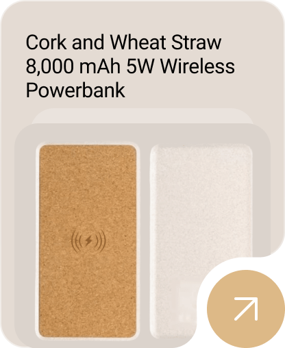 Cork and Wheat Straw 8,000 mAh 5W Wireless Powerbank