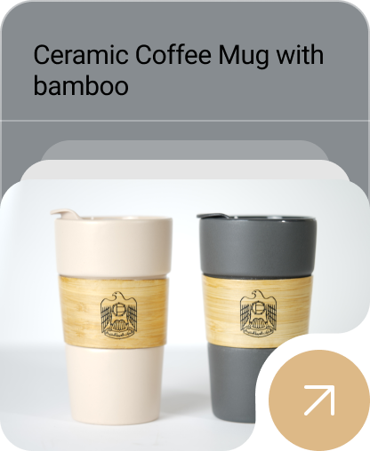 Ceramic Coffee Mug with bamboo